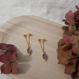 Boucles d'oreilles Myriam - Améthyste