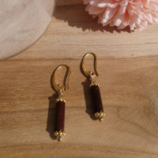 Boucles d'oreilles Polis - Jaspe rouge
