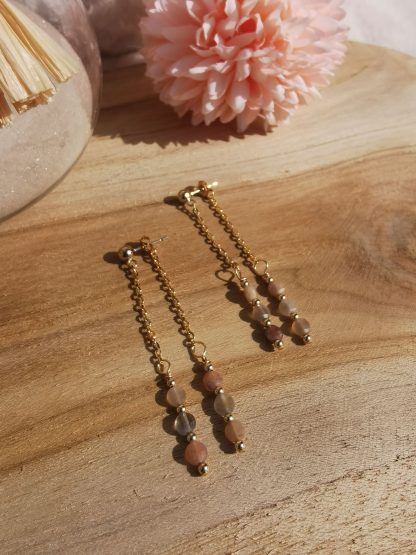 Boucles d'oreilles Thétis - Pierre de lune