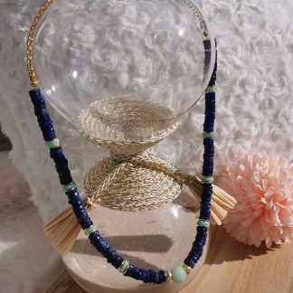 Collier Seshat - Lapis lazuli et Amazonite