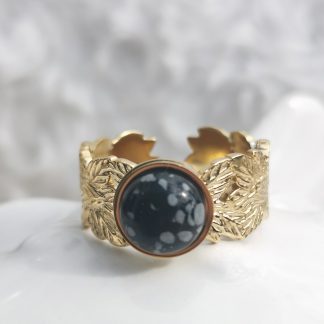 Bague Libertas - Obsidienne