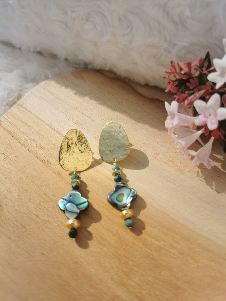 Amphitrite - Boucles d'oreilles Nacre Aballon