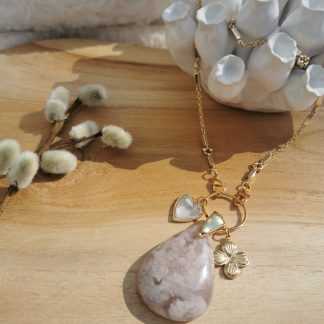 Collier Néfertari Calcédoire Rose