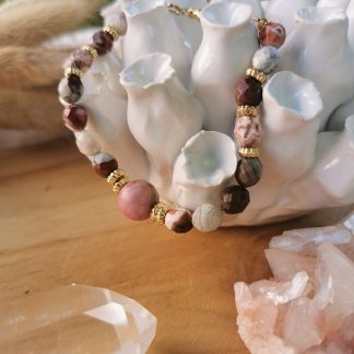 Bracelet AURELIA Rhodochrosite - Agate crazy