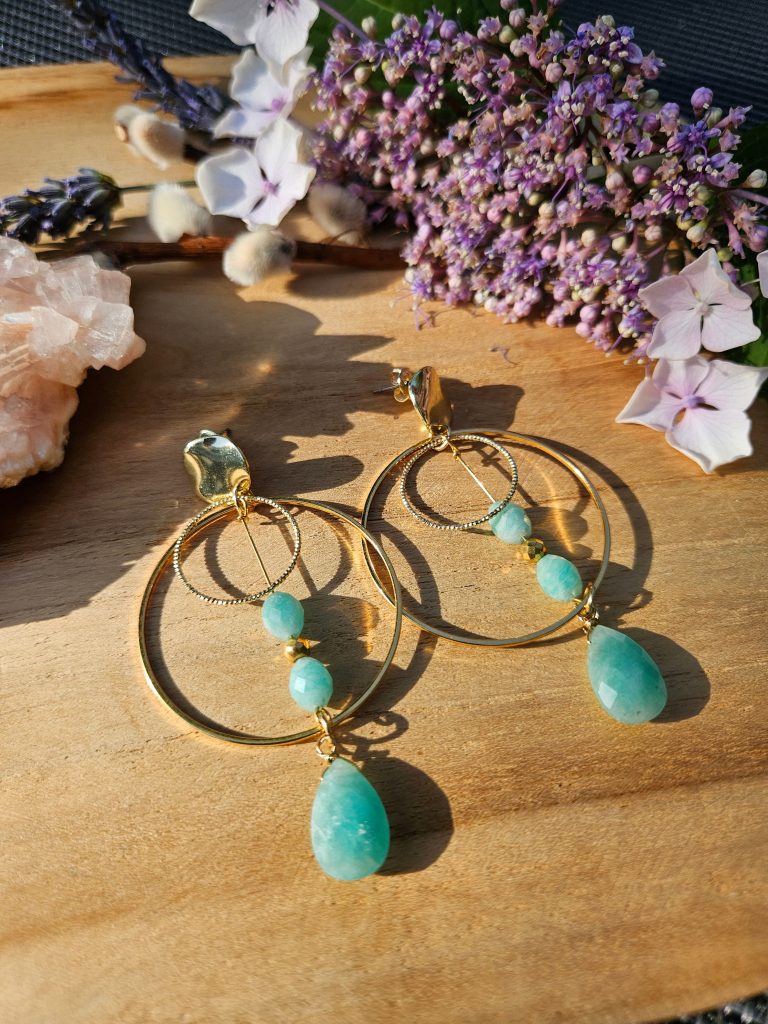 Boucles ELYRA Amazonite 1
