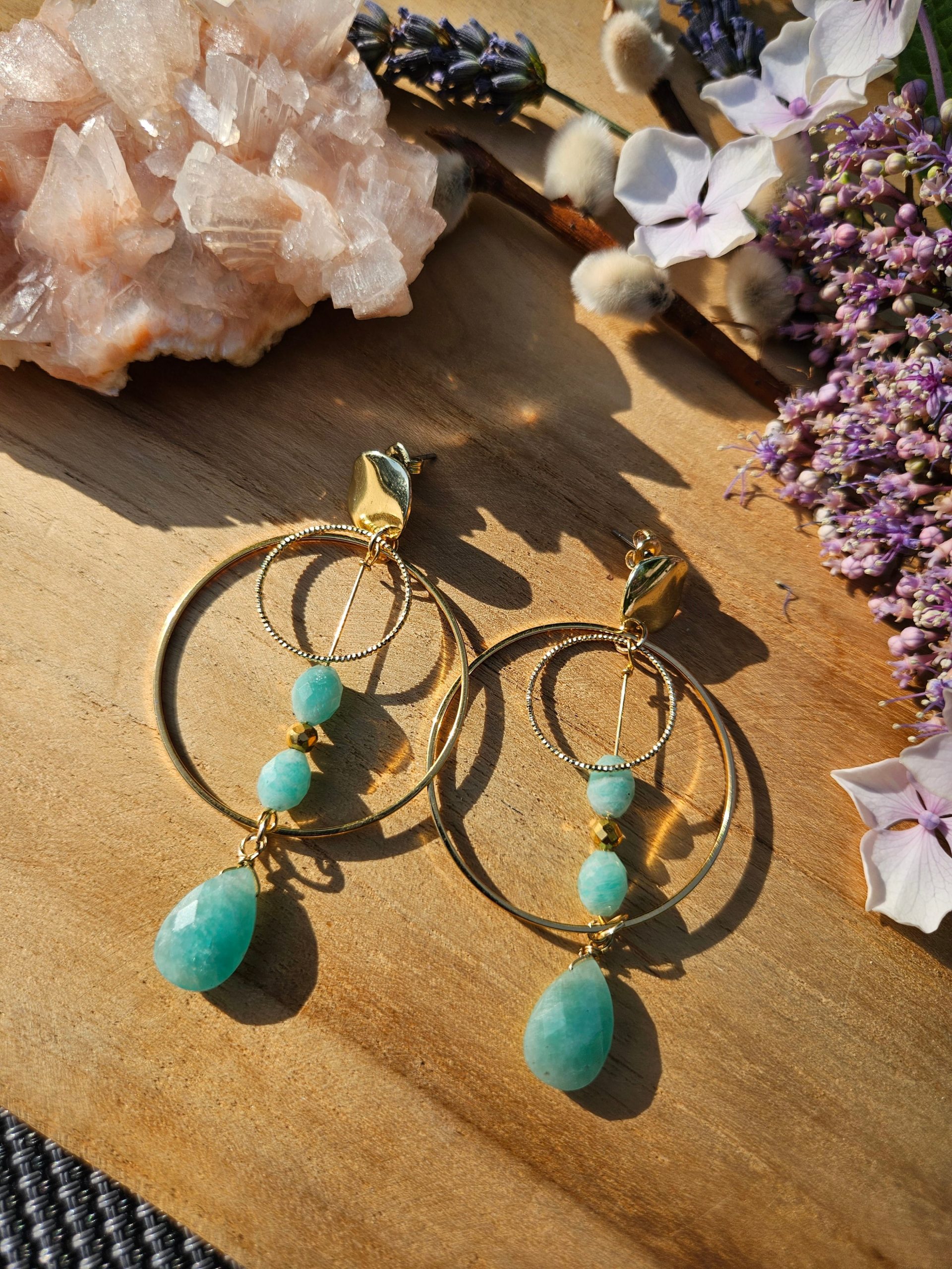 Boucles ELYRA Amazonite 2
