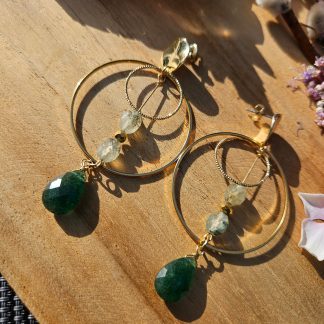 Boucles ELYRA Aventurine 1