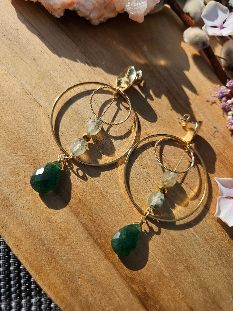 Boucles ELYRA Aventurine 1