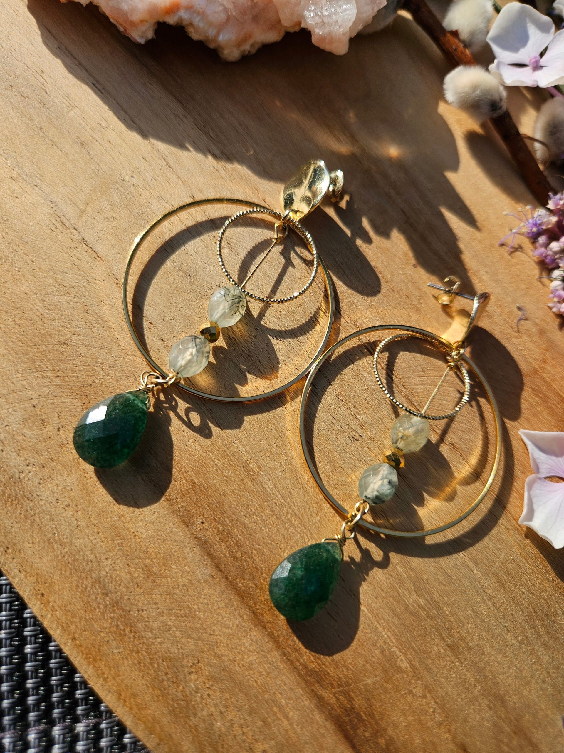 Boucles ELYRA Aventurine 1