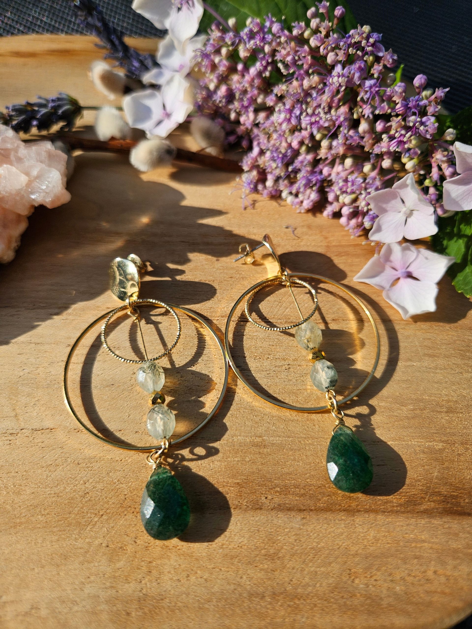 Boucles ELYRA Aventurine 2