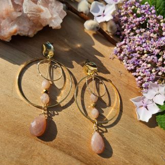 Boucles ELYRA Pierre de lune 1