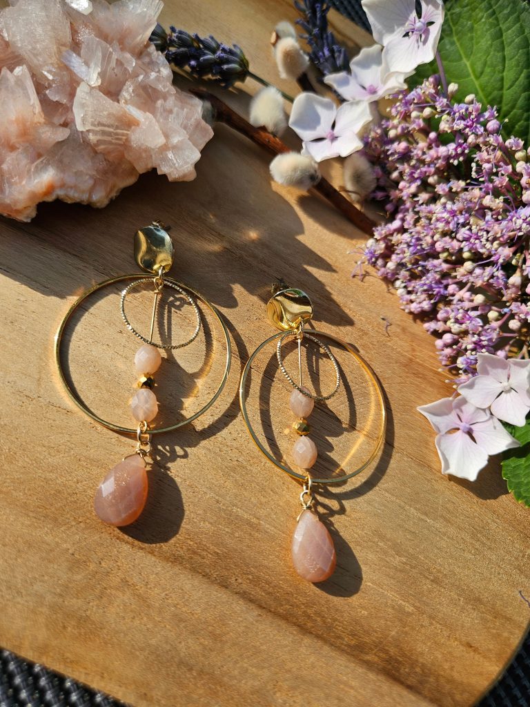 Boucles ELYRA Pierre de lune 1