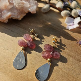 Boucles NEREA Quartz fraise