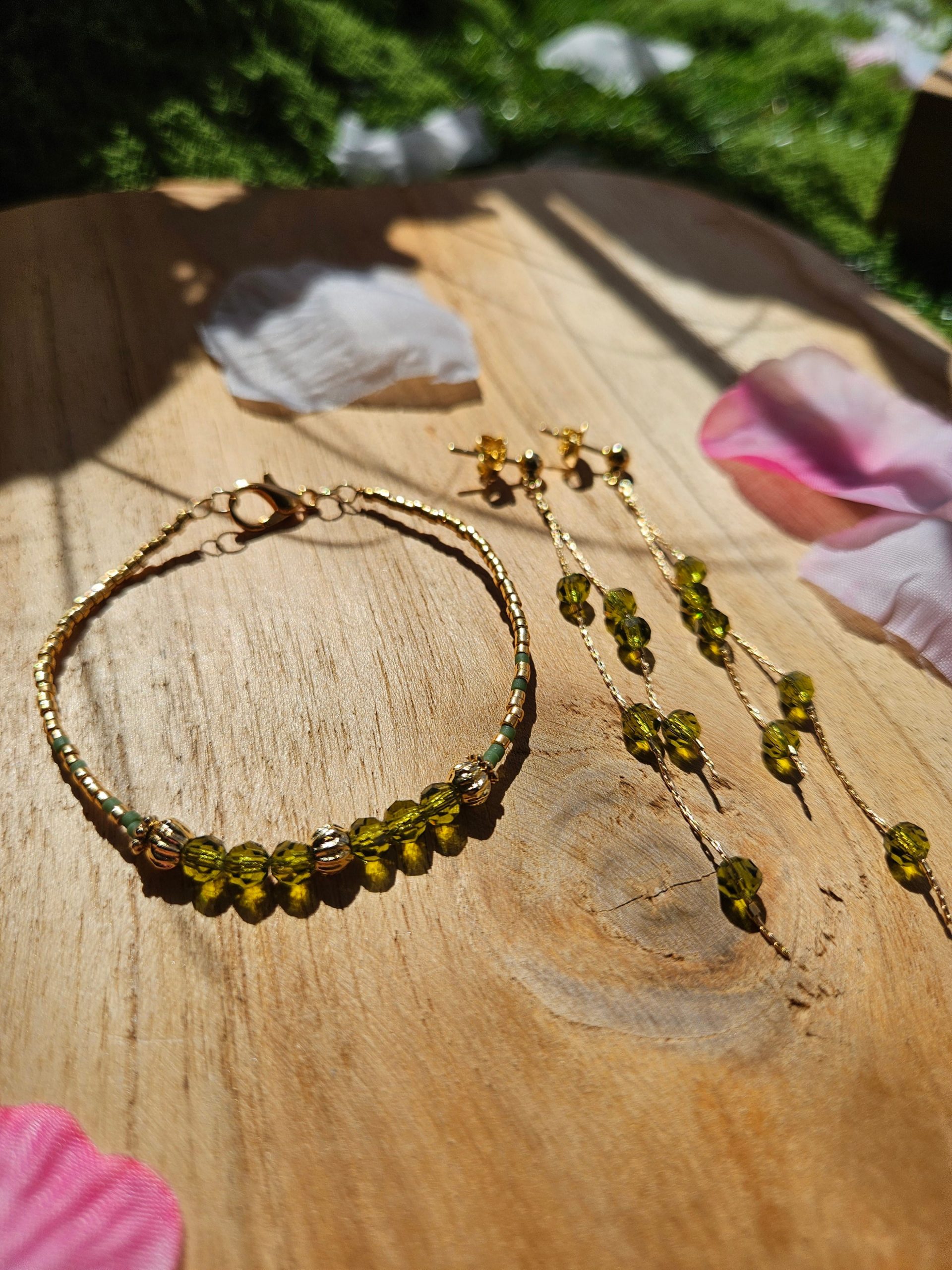 Crystal - Ensemble péridot min